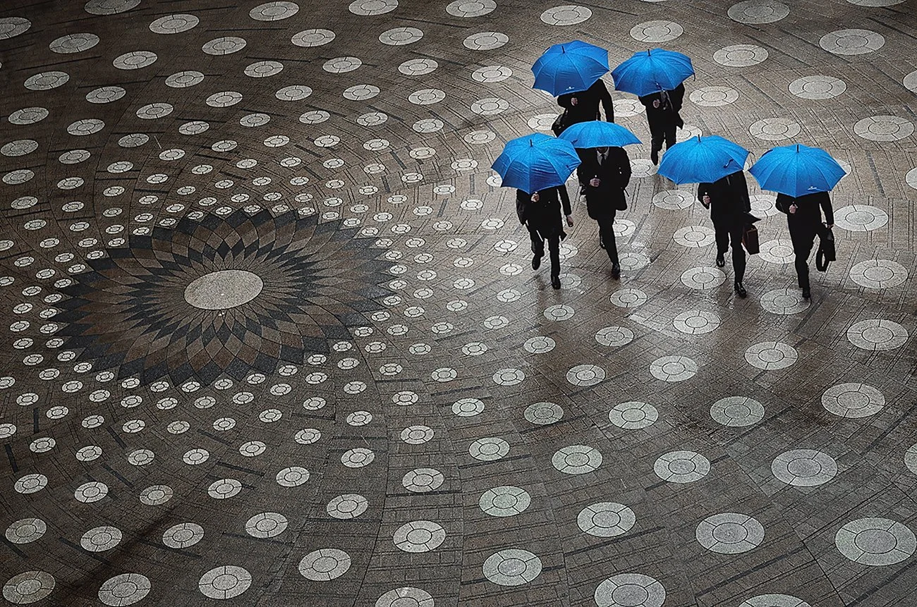 Blue Umbrellas