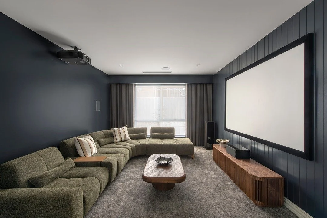 Rostrevor Residence Theatre Room 

Perfect for a rainy day like today, curled up on the sofa watching movies.

Photography by @david_sievers_photography 

#interiordesign #interiors #design #adelaideinteriordesign #theatreroom #residentialinteriors