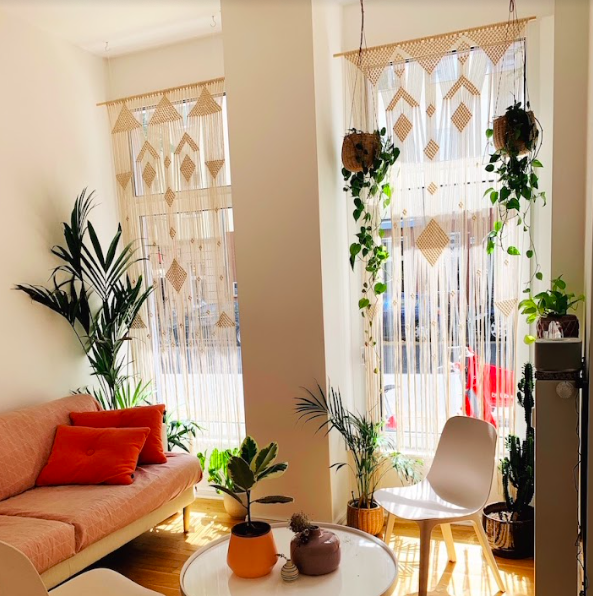 Macramé Window Curtains, Lovely Day Botanicals Office, Berlin