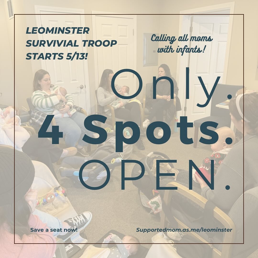 Leominster area mamas!  The time is NOW - claim your seat for the very first Survival Troop starting Monday!  Keep reading to find out if this group is a good fit for you!

😩Worried that you aren&rsquo;t enjoying every moment? 
🧐Wondering who you e