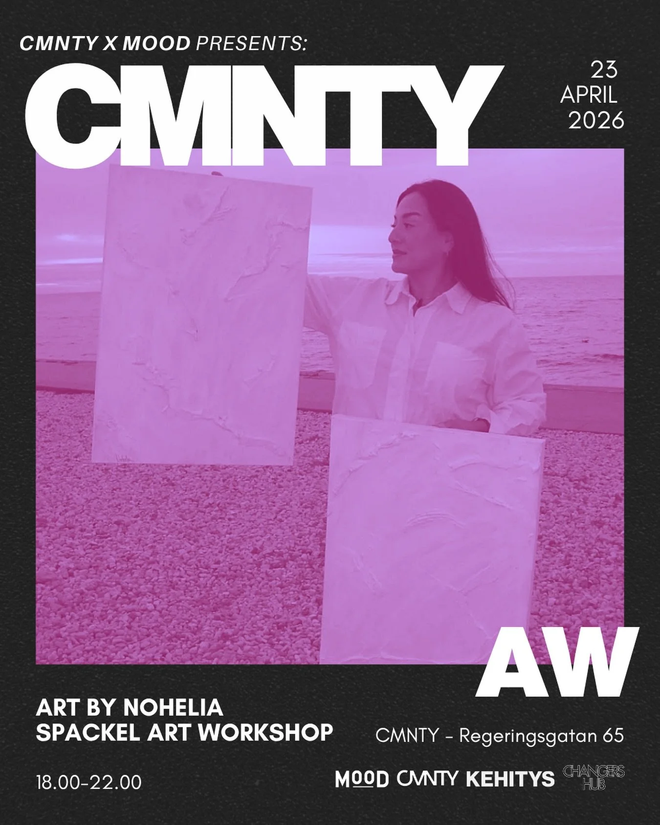 CMNTY x @moodstockholm presenterar: Art by Nogelia - Spackel Art Workshop 🎨

Vi bjuder in till en kreativ AW d&auml;r fokus ligger p&aring; att sl&auml;ppa prestation och bara skapa!

Tillsammans med @laurasaenchez fr&aring;n @artby.nohelia h&aring;