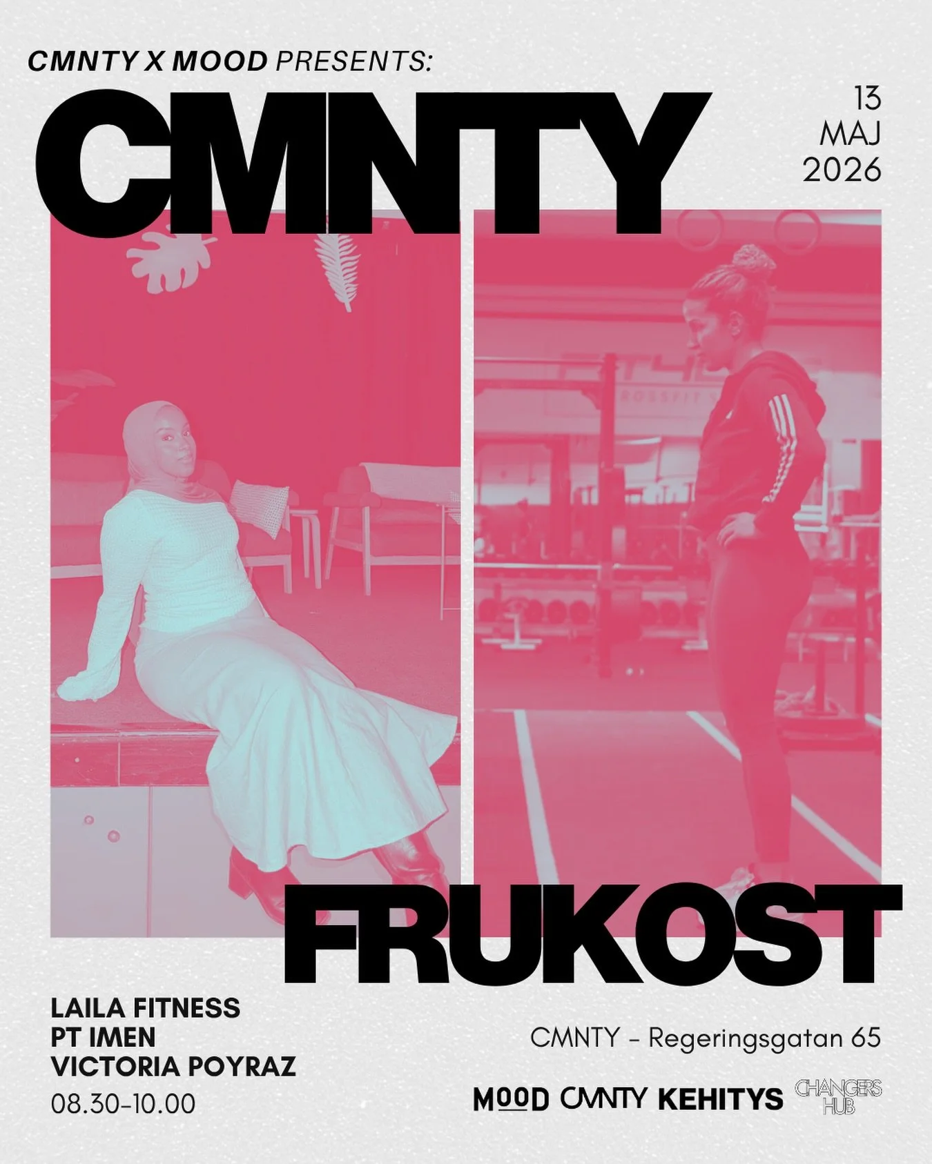 CMNTY &amp; @moodstockholm bjuder in till frukost den 13e maj hos Regeringsgatan 65 🏋🏽&zwj;♀️

En morgon med samtal om tr&auml;ning, styrka och att bygga n&aring;got eget - tillsammans med @laiila.fitness och @pt_imen 💪🏽

Laila &auml;r tr&auml;na