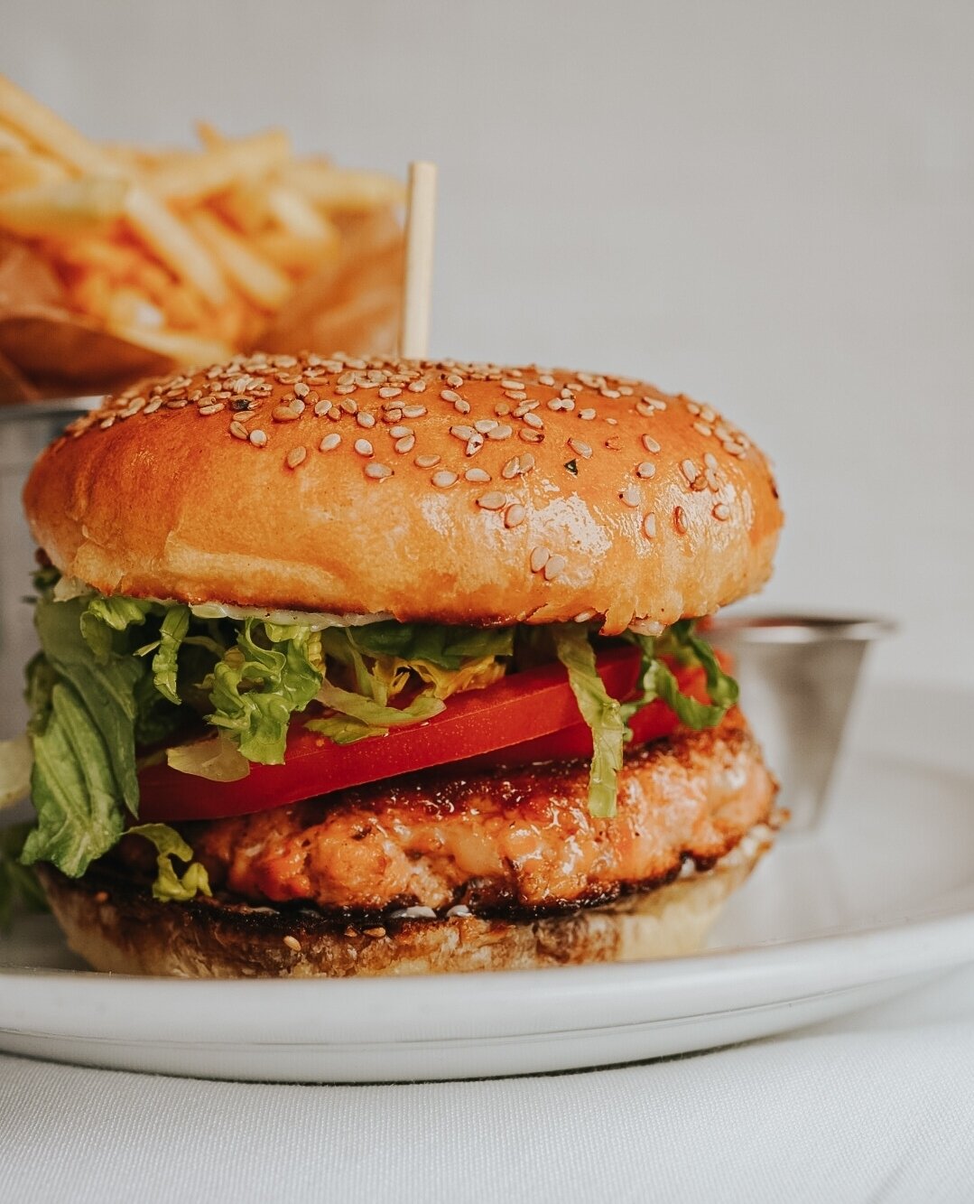 Tonight's dinner plans: our salmon burger ✨⁠