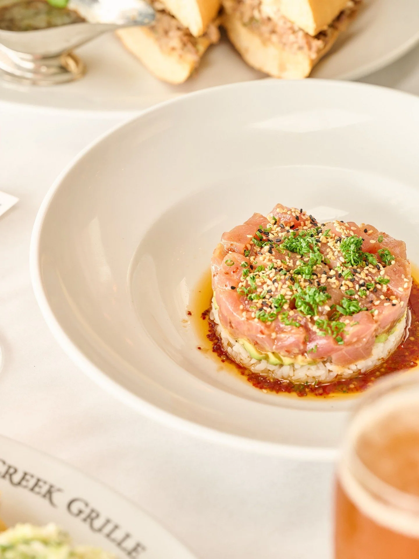 New on the menu. Right where they belong. ⁠
⁠
Tuna Poke Stack: seasoned ahi tuna, sushi rice, avocado, sesame seeds, crispy garlic, ponzu dressing, wonton chips.⁠
⁠
Knife &amp; Fork BBQ Ribs: fall off the bone tender, house-made coleslaw, french frie