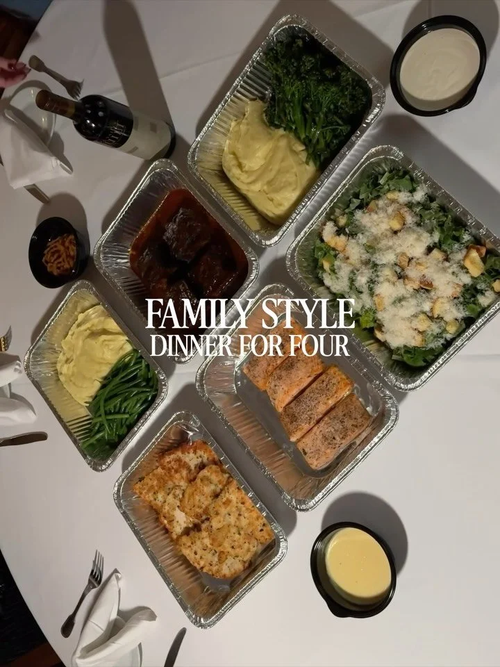 A little Cedar Creek comfort, right at home.

Your favorite CCG classics, gathered around your own dinner table. Introducing our new Dinner for 4, featuring your choice of Cedar Plank Salmon, Lemon Parmesan Chicken, or Short Rib, paired with a fresh 