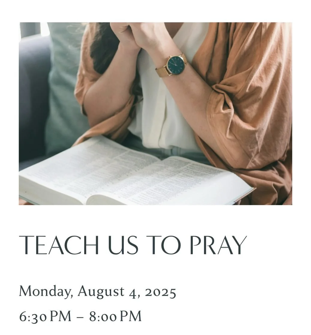 How does prayer work? Join us for Bible study and prayer each Monday in August as we learn the way Jesus taught His disciples to pray.

wearetheplace.com/calendar
.
.
.
#theplace #wearetheplace #thismustbetheplace #pray #biblestudy #womensevent #wome