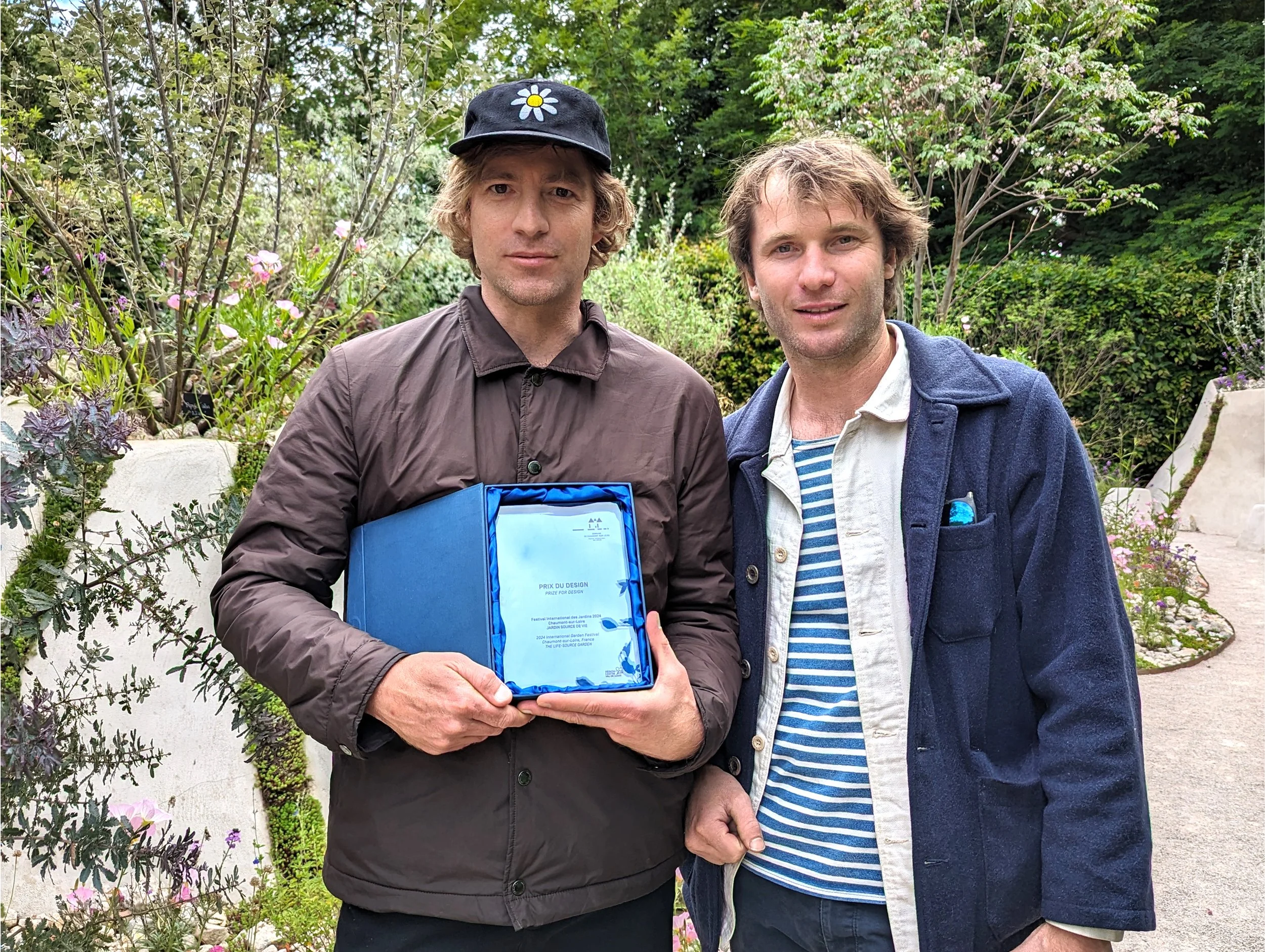 David Simonson et Thibault Rouet à Chaumont-sur-Loire, dans Le Jardin des Murmures, lauréat du prix de design