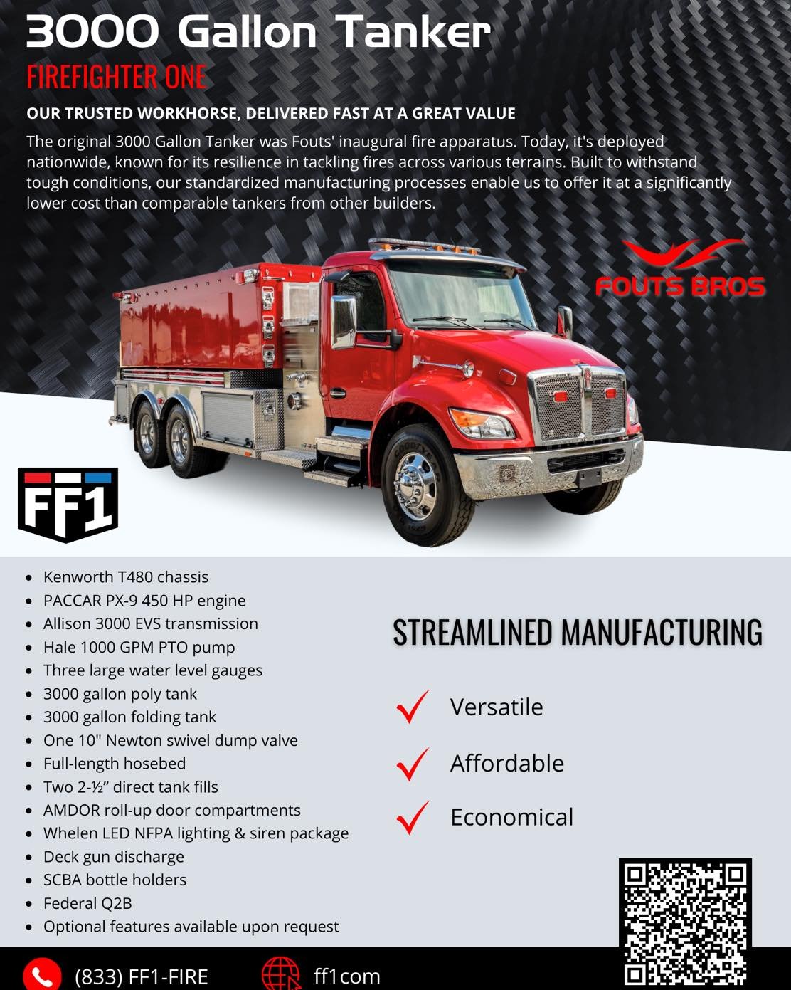 Need a tanker? Get one fast from FF1! Fouts Bros Tankers are available for nearly immediate delivery!! Don&rsquo;t wait on this!! 

@foutsbros 
#tanker #jobtown #firetrucksofamerica #fireapparatus #tanker #rescuetrucks #minipumper #rescuetruck #FF1Fa