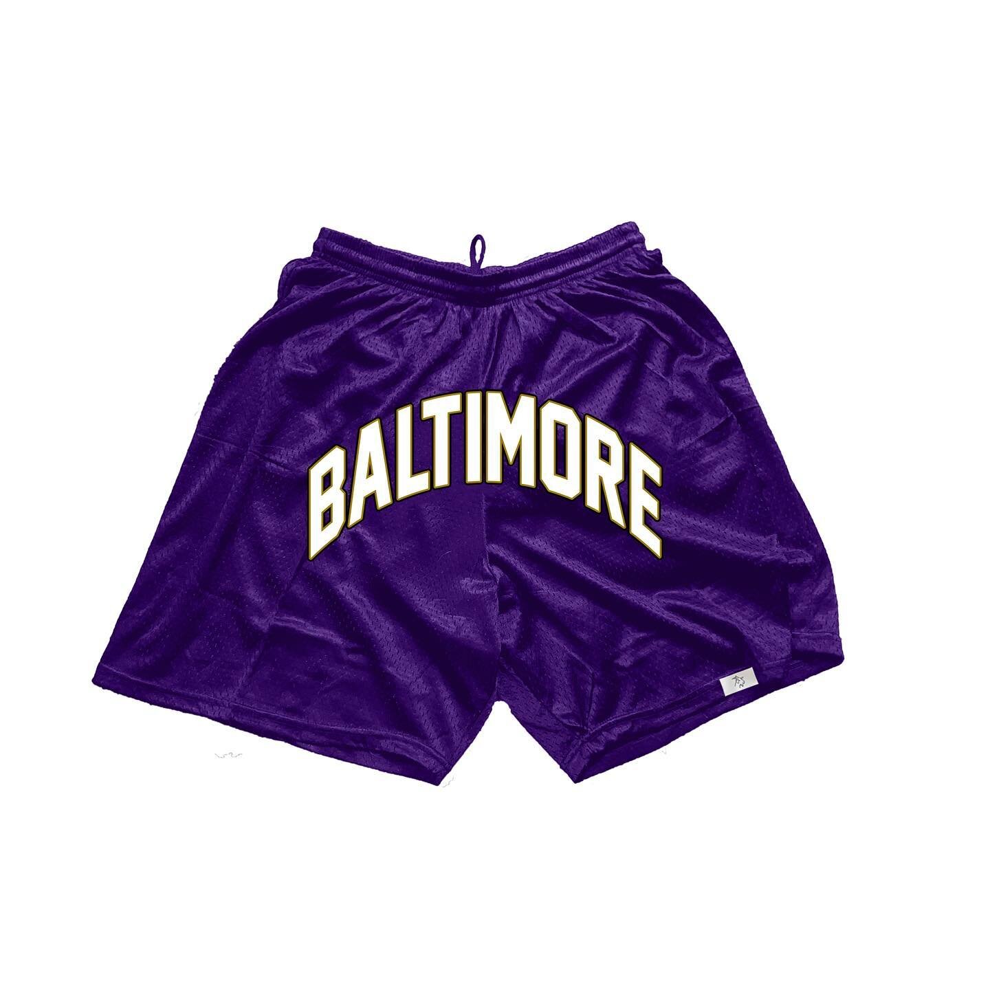 Baltimore shorts are available now! Get yours before they sell out 🐐