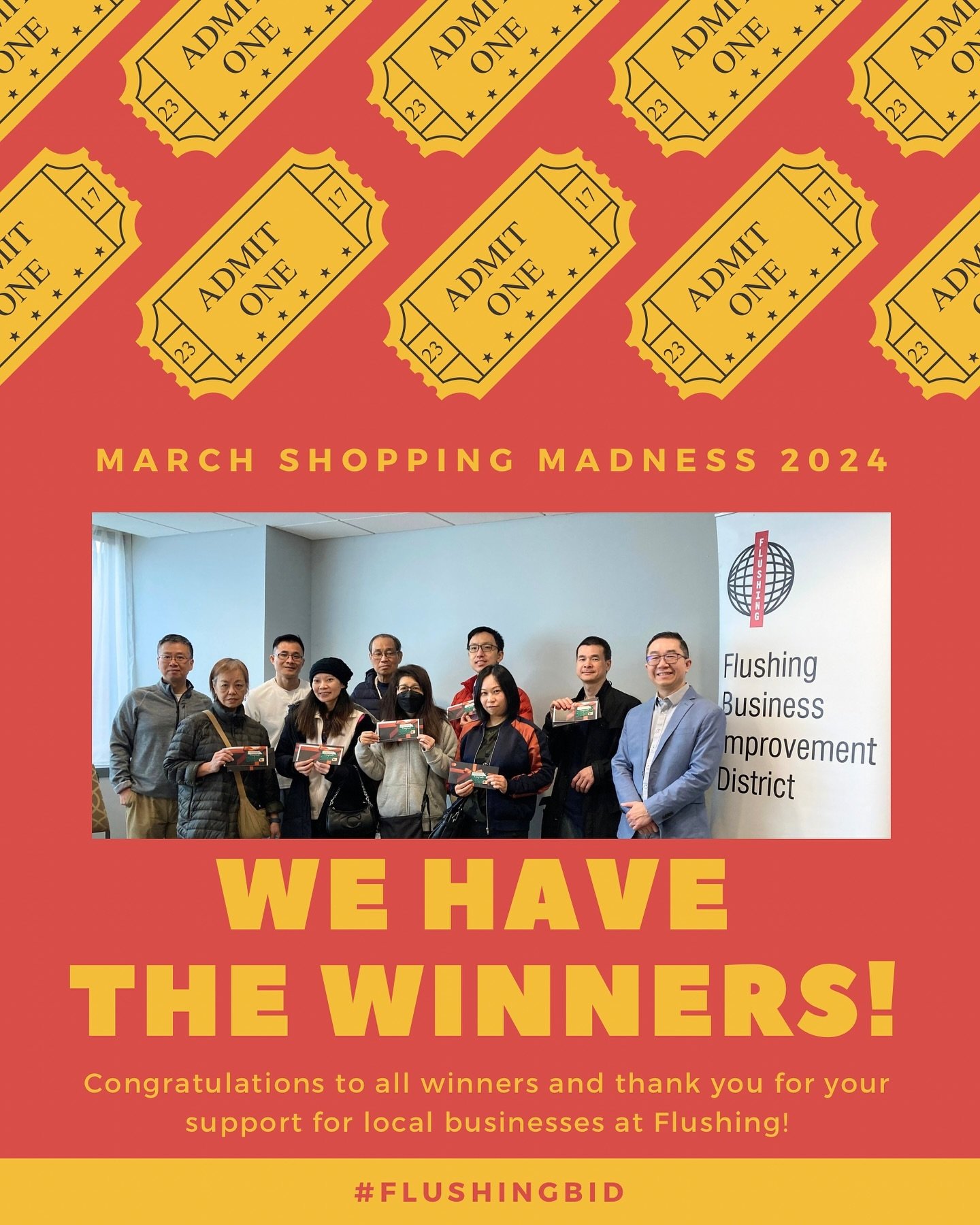 🎉🛍️ Winners Announcement: March Shopping Madness at Flushing! 🎉🛍️

We at Flushing BID are overjoyed to share the results of our 2024 March Shopping Madness event! Thank you to everyone who dove into the vibrant retail scene of Downtown Flushing t