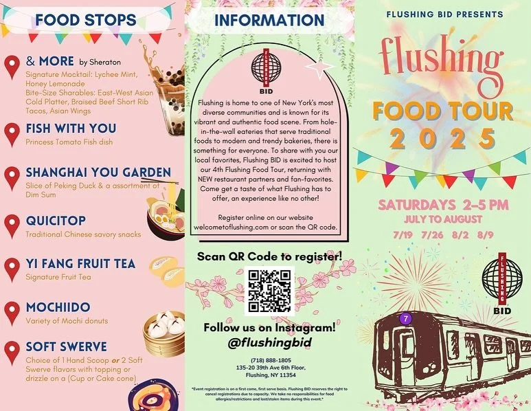 🍜🎉 FLUSHING FOOD TOUR IS BACK! 🎉🍜
Get ready to eat your way through one of NYC&rsquo;s most flavorful neighborhoods! From sizzling short rib tacos to mochi donuts and signature fruit teas, we&rsquo;re serving up local favorites and exciting new b