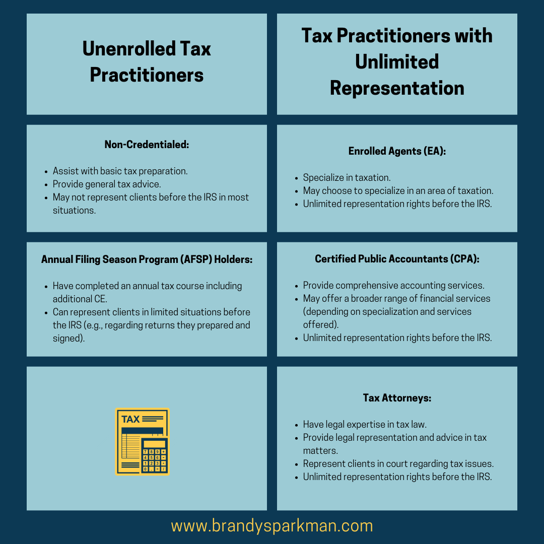 Choosing the Right Tax Professional: CPA, EA, or Attorney? — Brandy ...