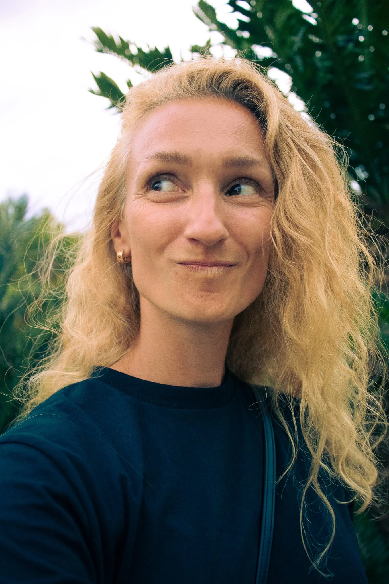 Woman looking like she has questions