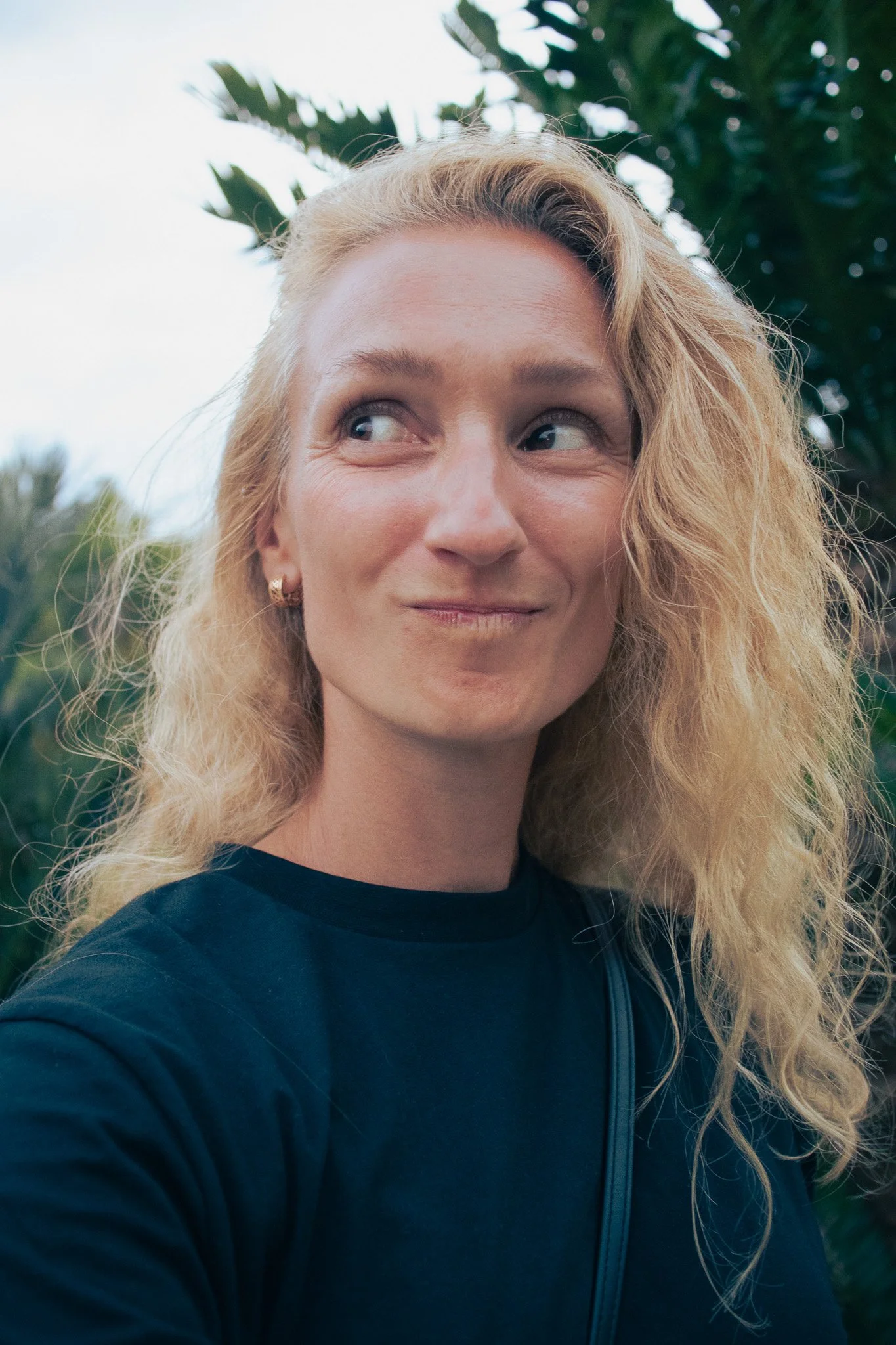 Woman looking curious in nature