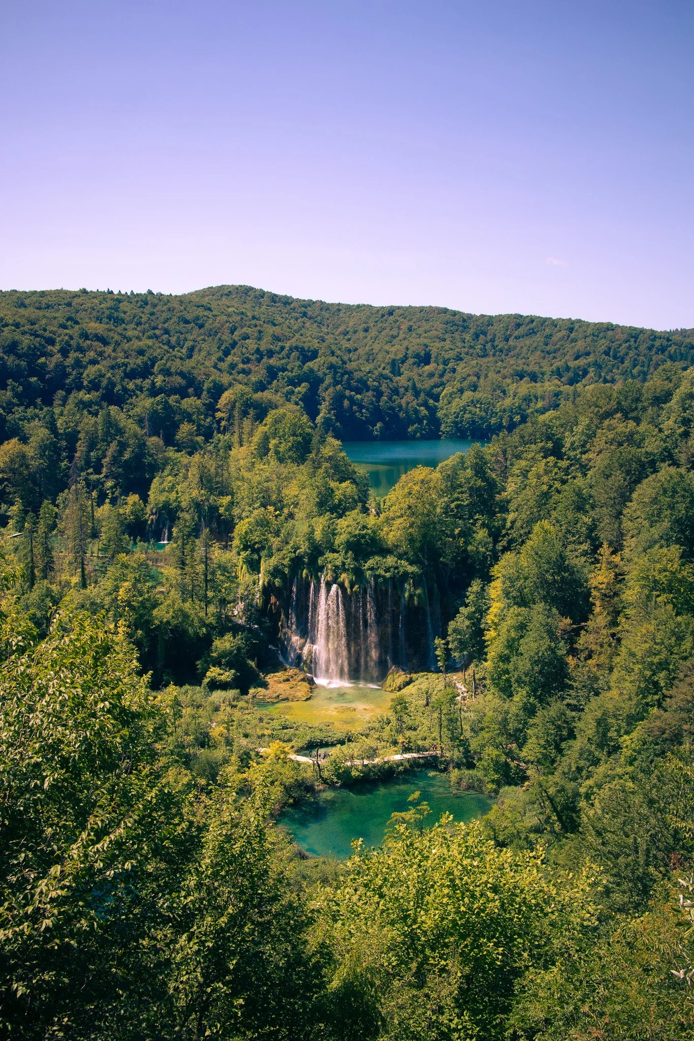 Waterfall in national park of the Plitvice lakes