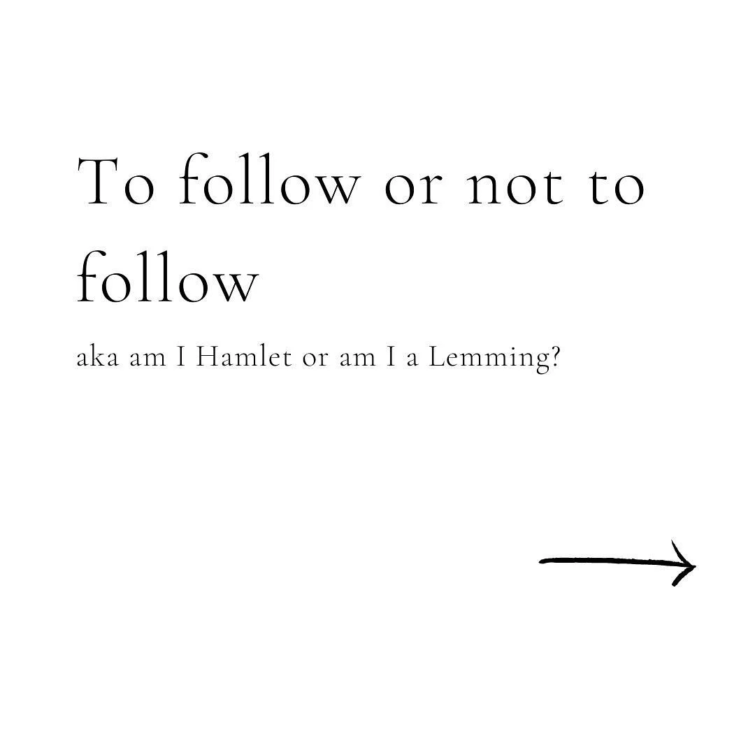 This weeks newsletter is here 🗞️! 
And this week in pondering the very adult question of how much we do our own thing and how much we follow others. I don&rsquo;t know about you but I&rsquo;m constantly circling around these questions of how we hold