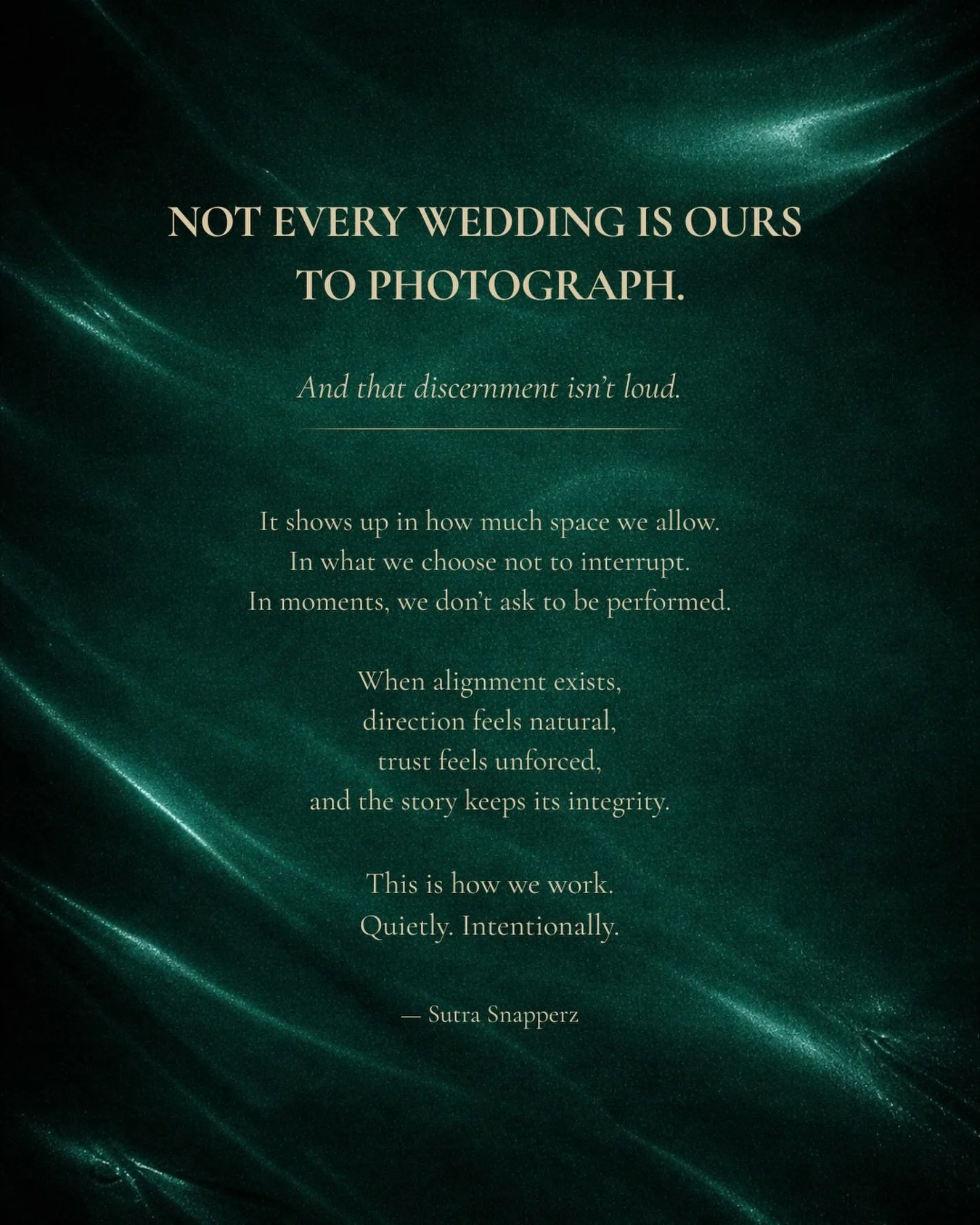 Not every wedding is ours to photograph, and that clarity shapes everything we do.

As a luxury wedding photography brand in India, we focus on intentional storytelling rather than staged performances. Our approach is rooted in presence, timing, and 
