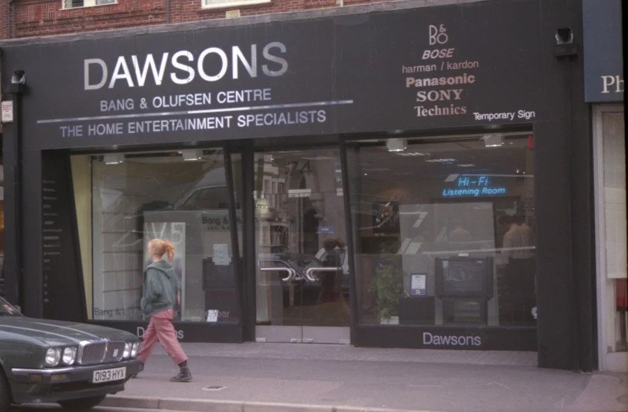 Photo of Dawsons AV store early into the partnership with Bang & Olufsen. Dawsons was the first store in the UK to sell Bang & Olufsen products in the heart of Westbourne.