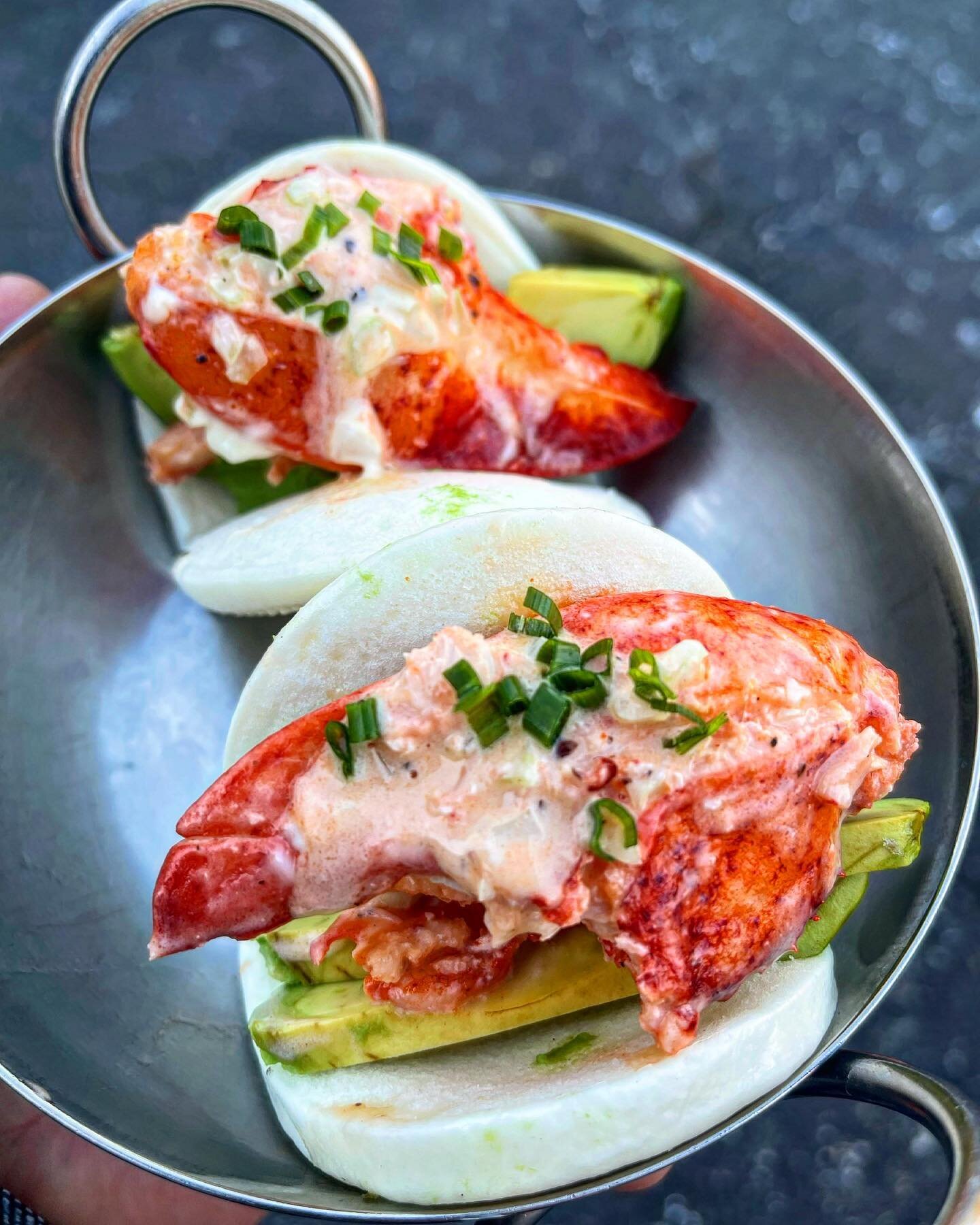 They&rsquo;re Back!

New England Lobster Buns 

Buttered Seasoned Fresh Lobster Pieces, Avocado Slices, Housemade Aioli, Steamed Bao Buns