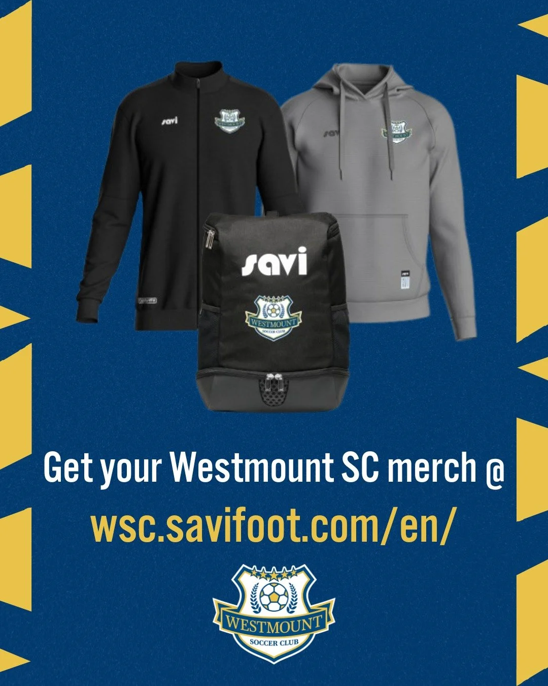 Gloves, pants, bags, sweaters, rep your Westmount pride! 

https://wsc.savifoot.com/en/