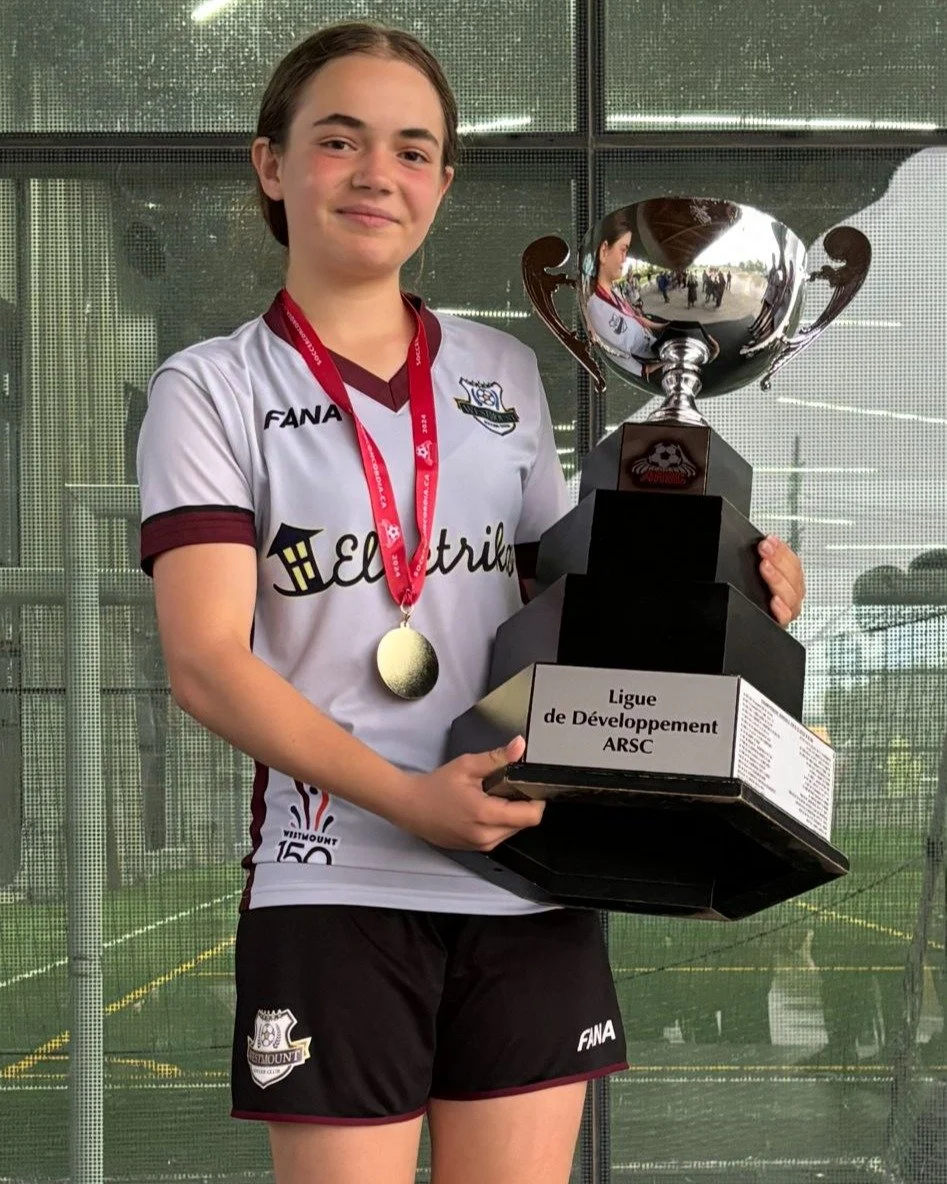 Big congratulations to Juliet! 🎉⚽

Juliet, a Westmount resident, started her soccer journey in our House League and kept working hard as she moved up through WSC, becoming a strong and reliable midfielder. Her dedication and love for the game have r