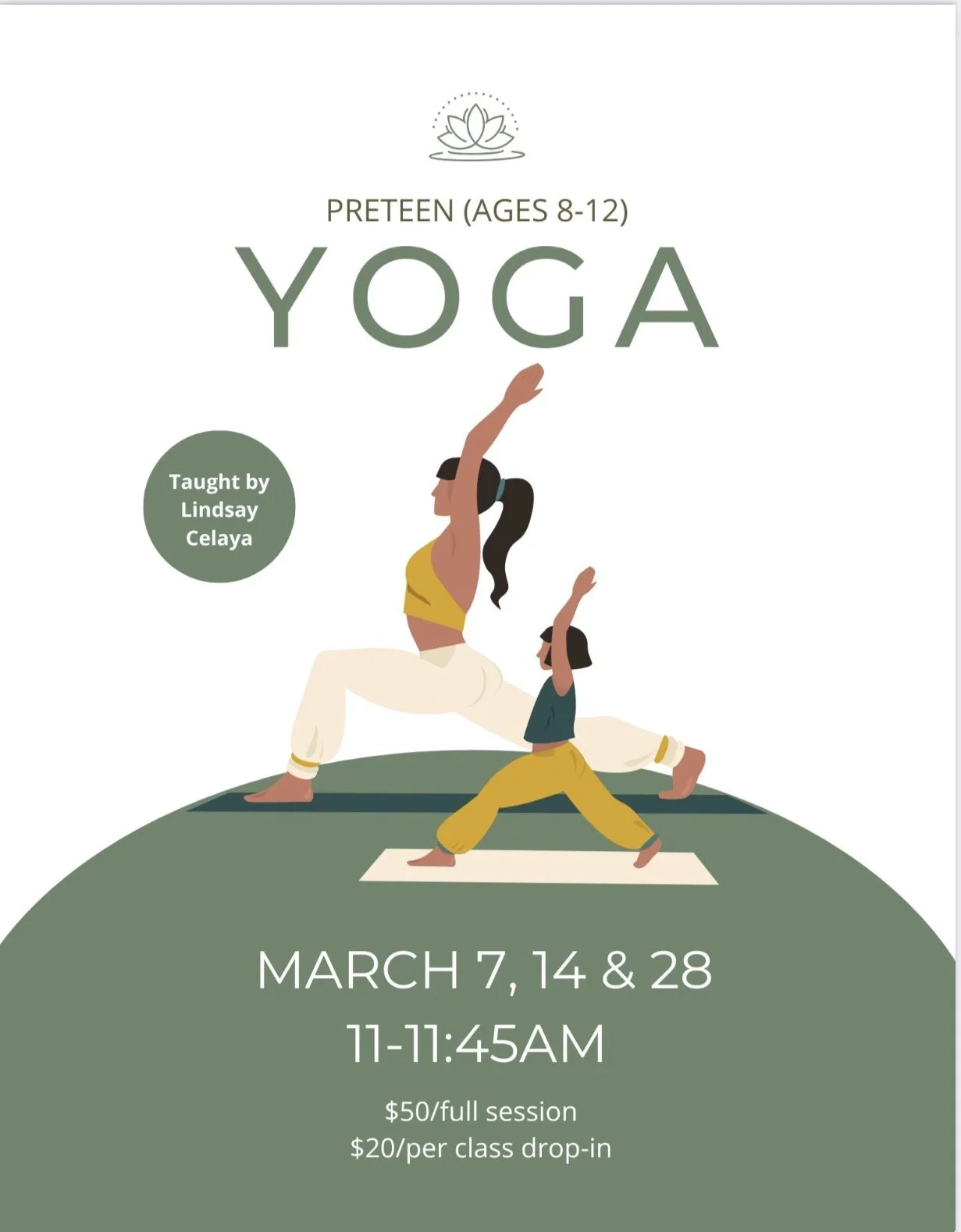 Preteen Yoga Class - March