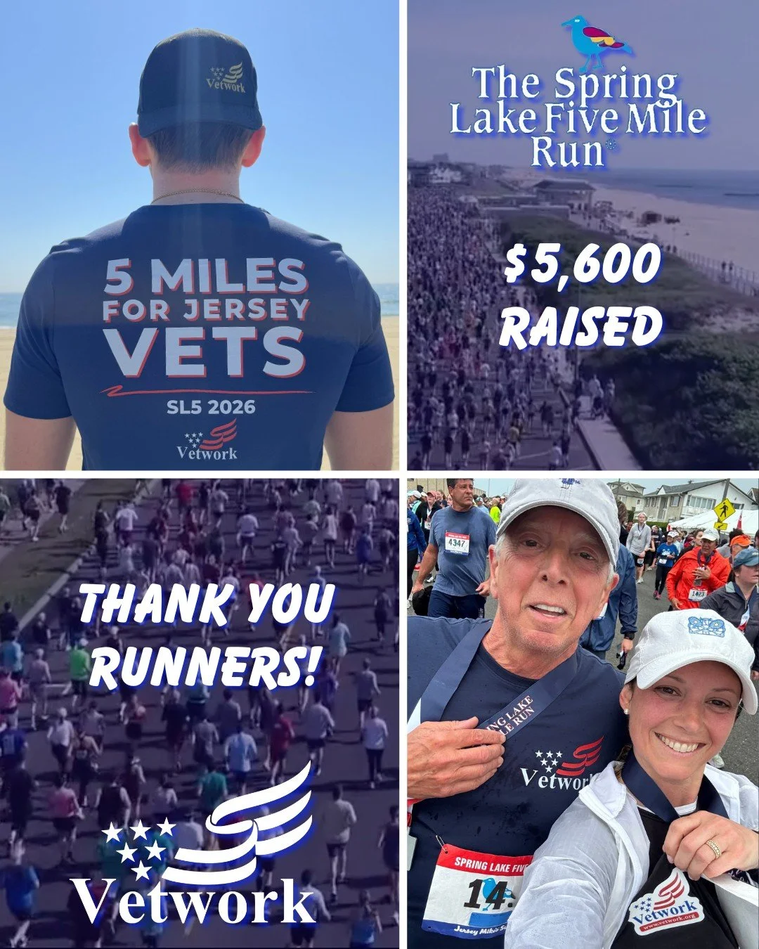 This past Saturday, five runners participated in @thespringlake5  to support and raise awareness for @_vetwork_ . Thank you to our dedicated runners for "going the extra mile", to @driftwood_coffee_house for sponsoring this event,  and to t