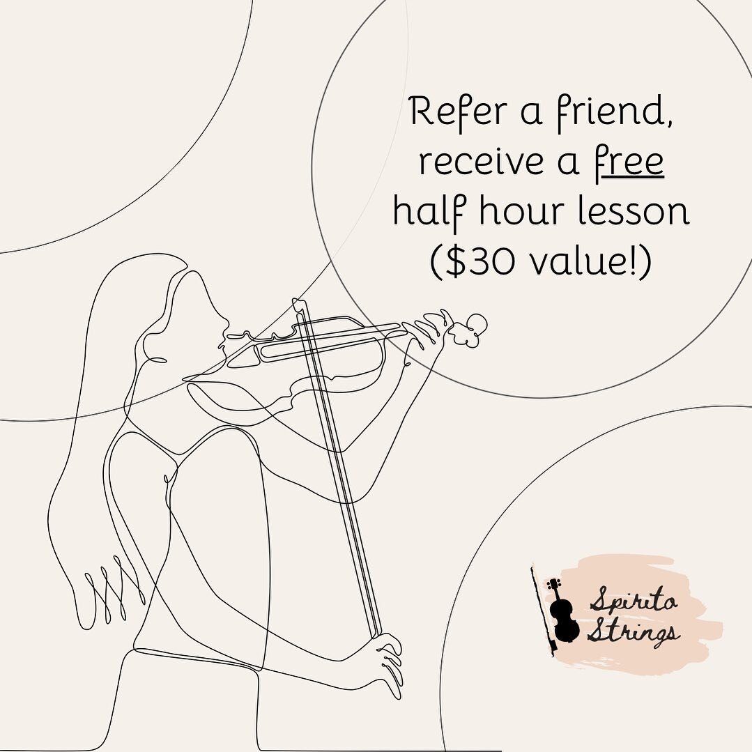 If you refer a friend and they sign up for lessons, you will receive a free half hour lesson (saving $30!)