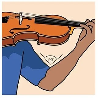 ✨Violin sizing tip:✨ make sure the left arm makes a 90-degree angle at the elbow. It can be a bit smaller than 90 degrees but definitely not larger.