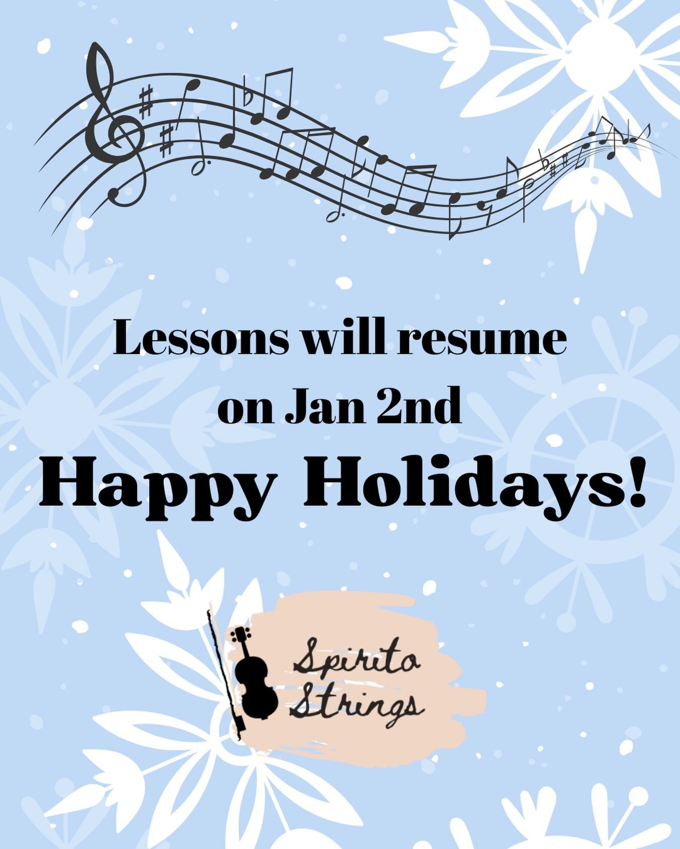 Looking forward to starting 2026 lessons on Jan 2nd!