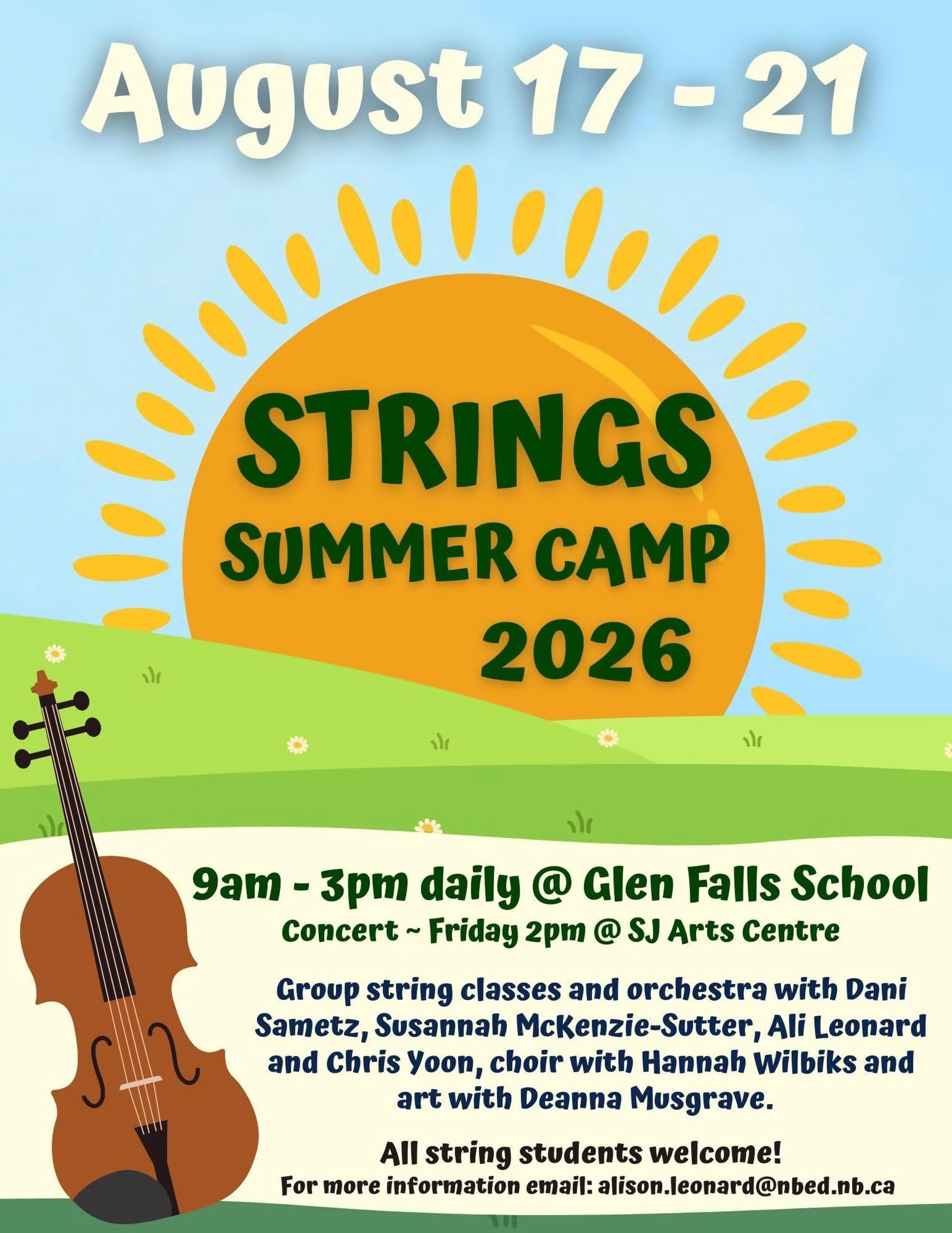 There are still spaces available for this exciting strings camp run by the ASD-S school strings program! 🎻 I&rsquo;m happy to also be part of the team. See poster for details, feel free to message me or Ali!