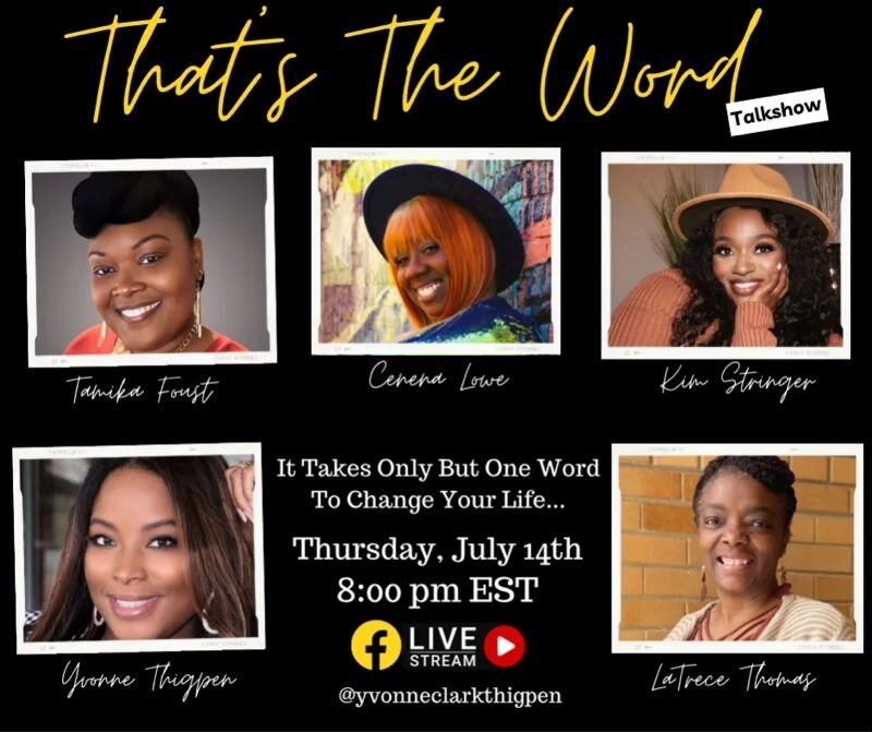Join us while we discuss One Word! We are excited to share our thoughts with each of you!

Thursday, July 14th at 8pm EST!

Facebook Live @YvonneClarkThigpen

You don't want to miss it!