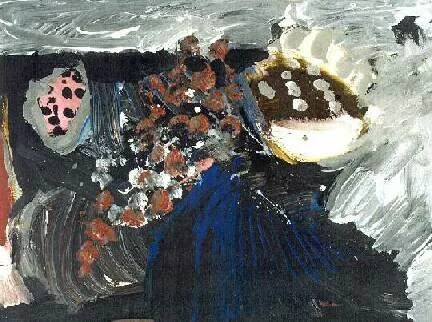 Die Wand, 1990, Gouache/Papier