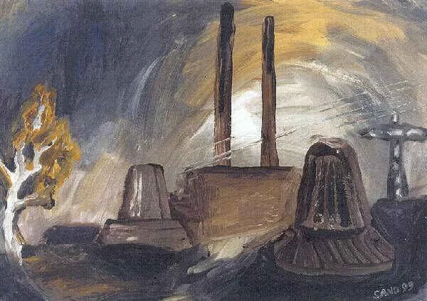 Verlassenes Kraftwerk, 1999, Disp./ Leinwand, 70x100cm