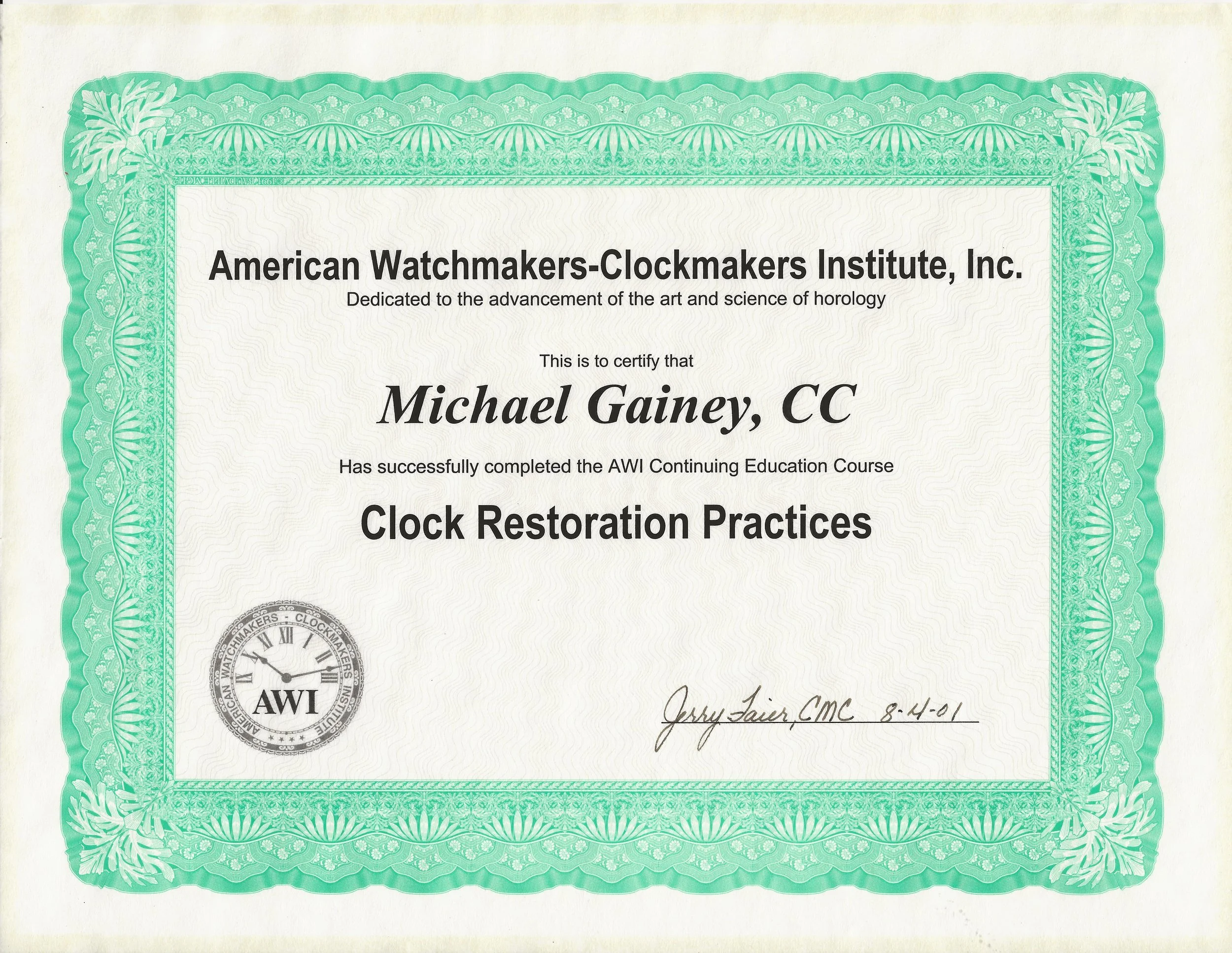 Howard Miller Clock Repair by Master Clock Repair of Columbus, Ohio