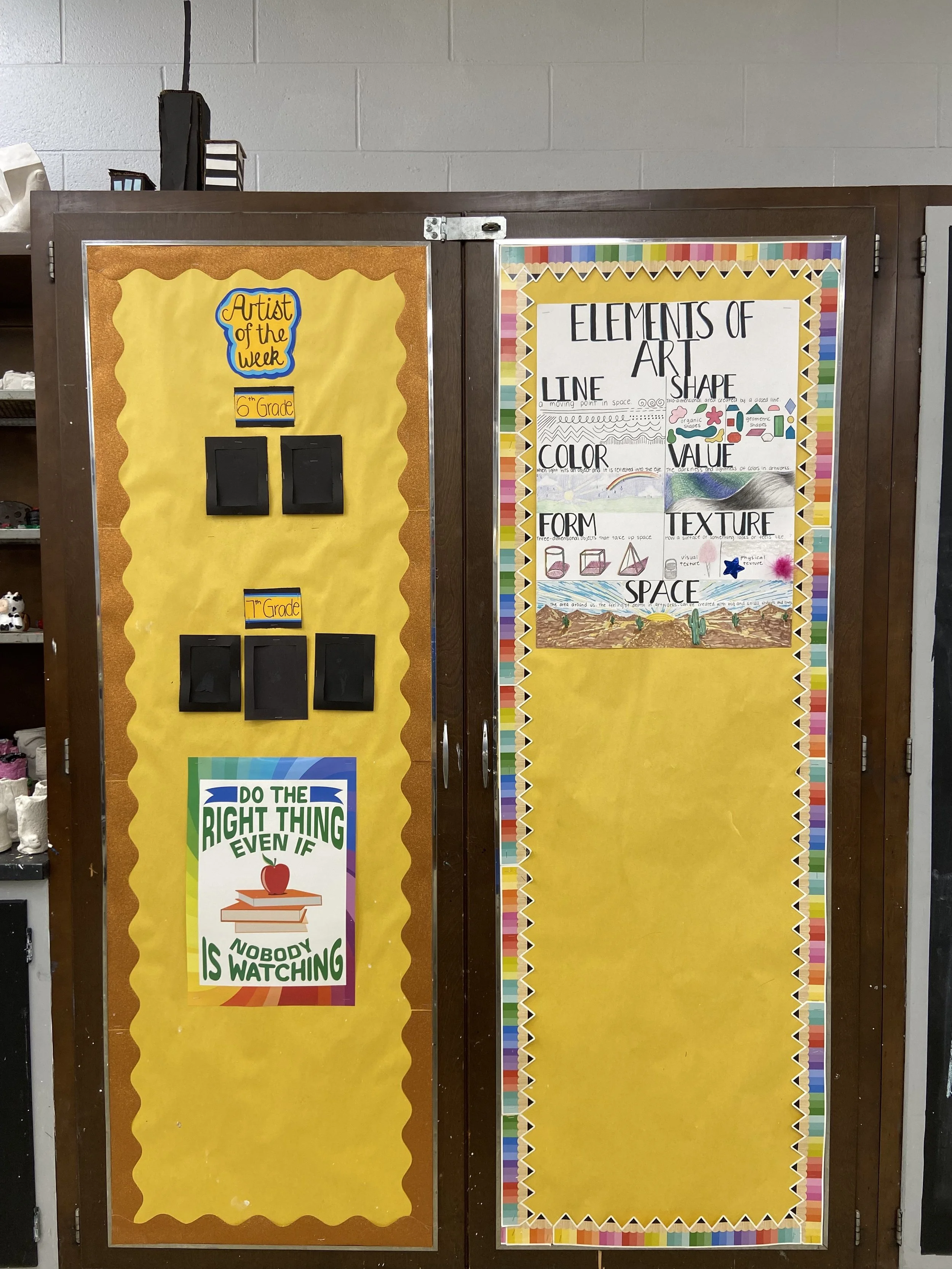 Elements of Art Visual Aid & Artist of the Week Classroom Bulletin