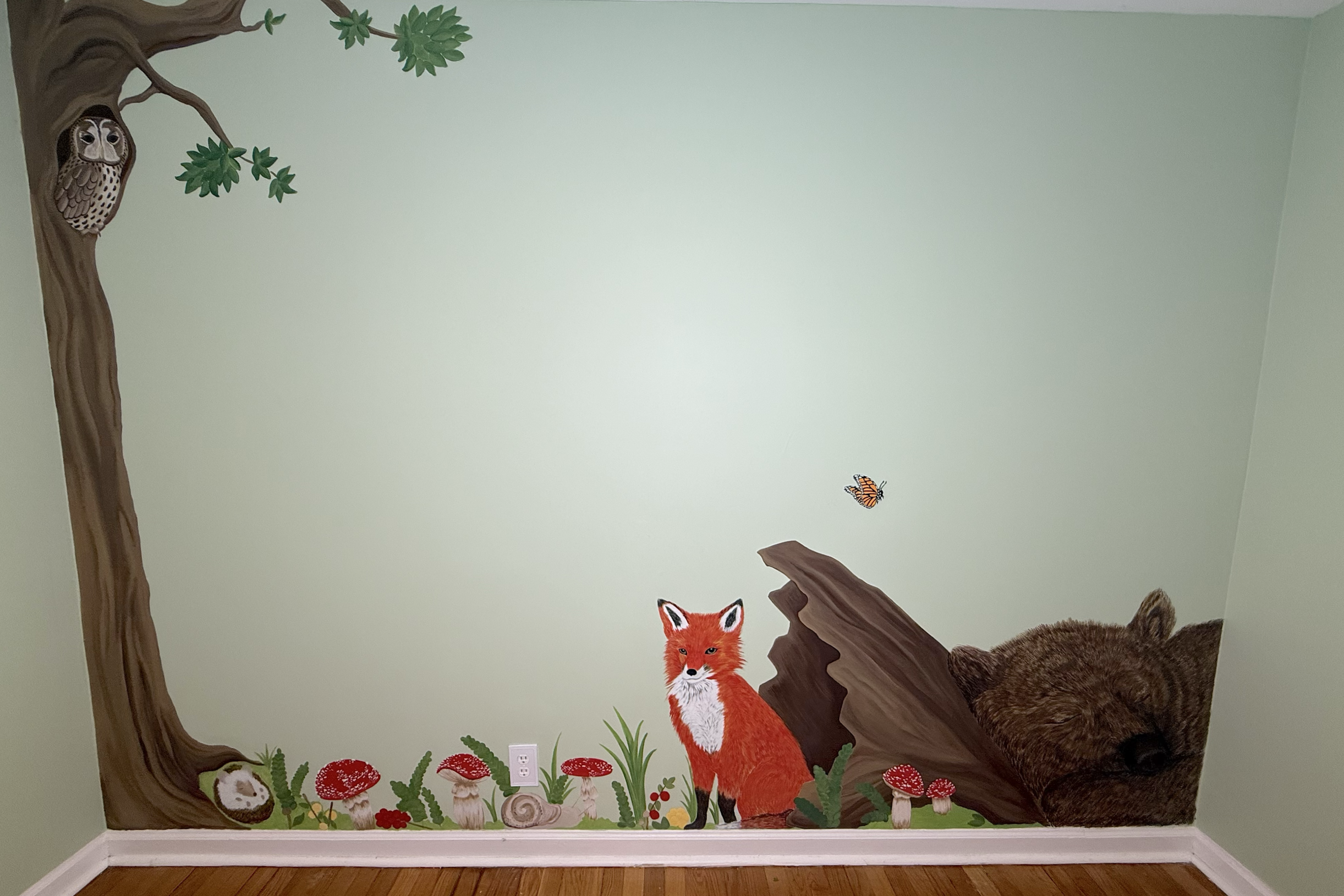 Forest Accent Wall Nursery Mural