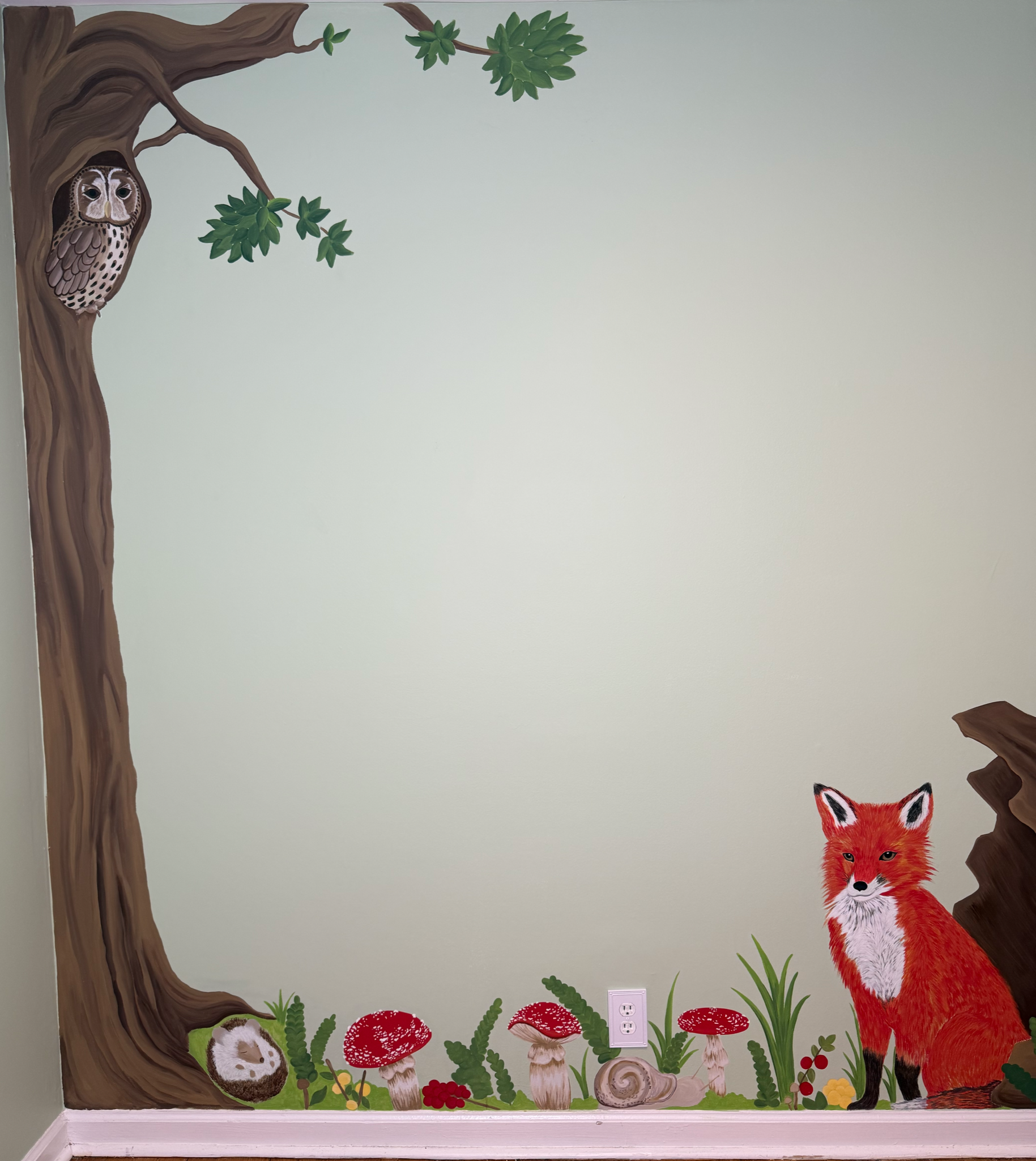 Forest Accent Wall Nursery Mural