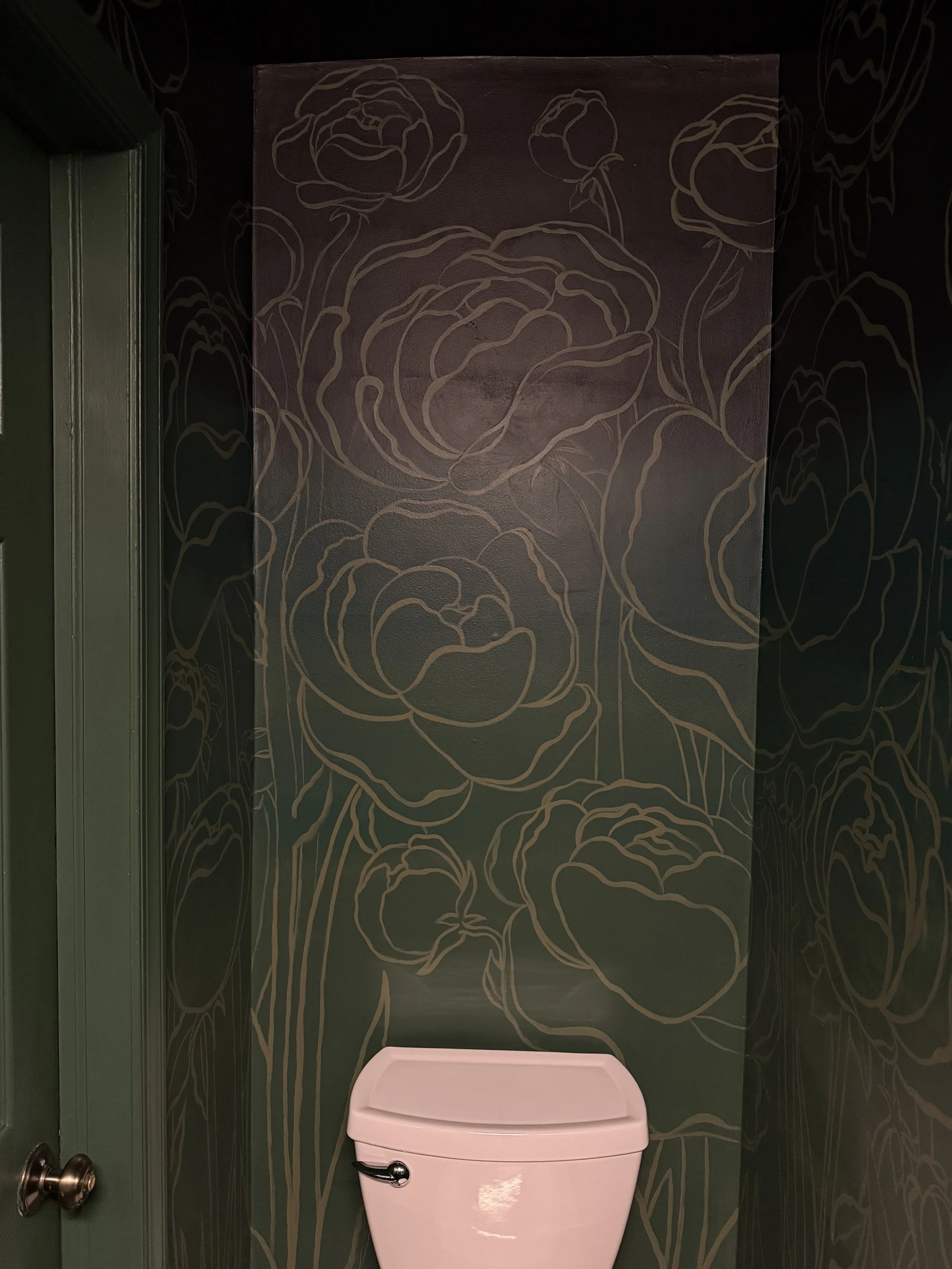 Peony Flower Powder Room