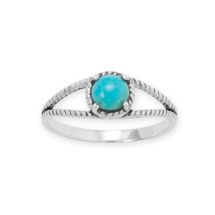 Turquoise Rope Edge Ring