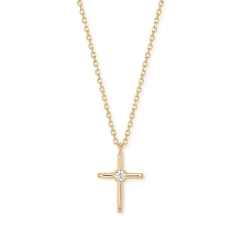 Gold Diamond Cross Necklace