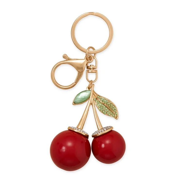 Crystal Cherry Bag Charm