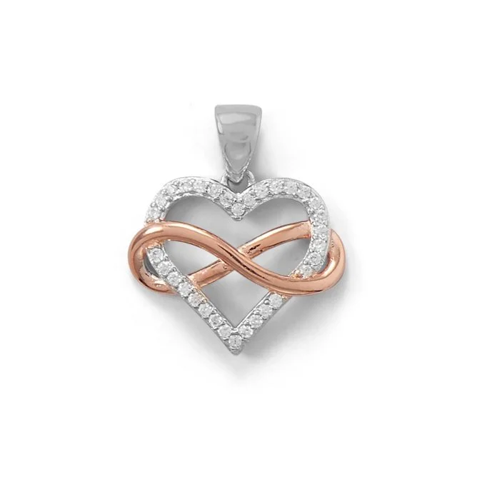 CZ Infinity Heart Pendant