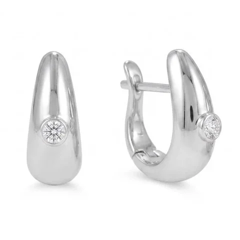 Dome Diamond Hoop Earrings