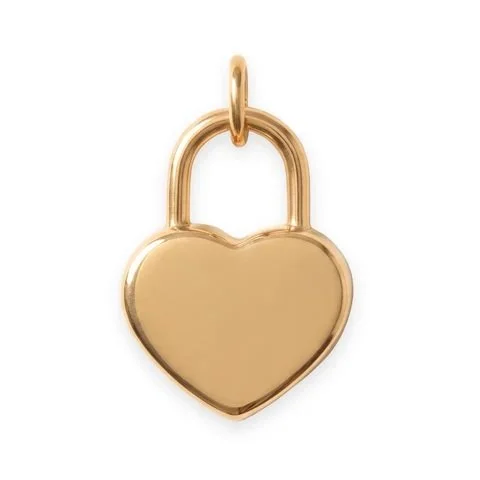 Gold Heart Lock Charm
