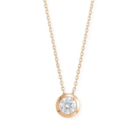 Floating Diamond Slide Gold Necklace