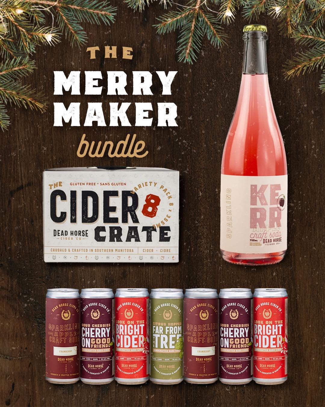 You Bring the cheer, we&rsquo;ll provide the cider!

Our ✨Merrymaker Bundle✨is the ultimate holiday companion for gatherings big and small. Filled with a festive mix of our favourite signature ciders and non alcoholic craft sodas, this bundle has a l