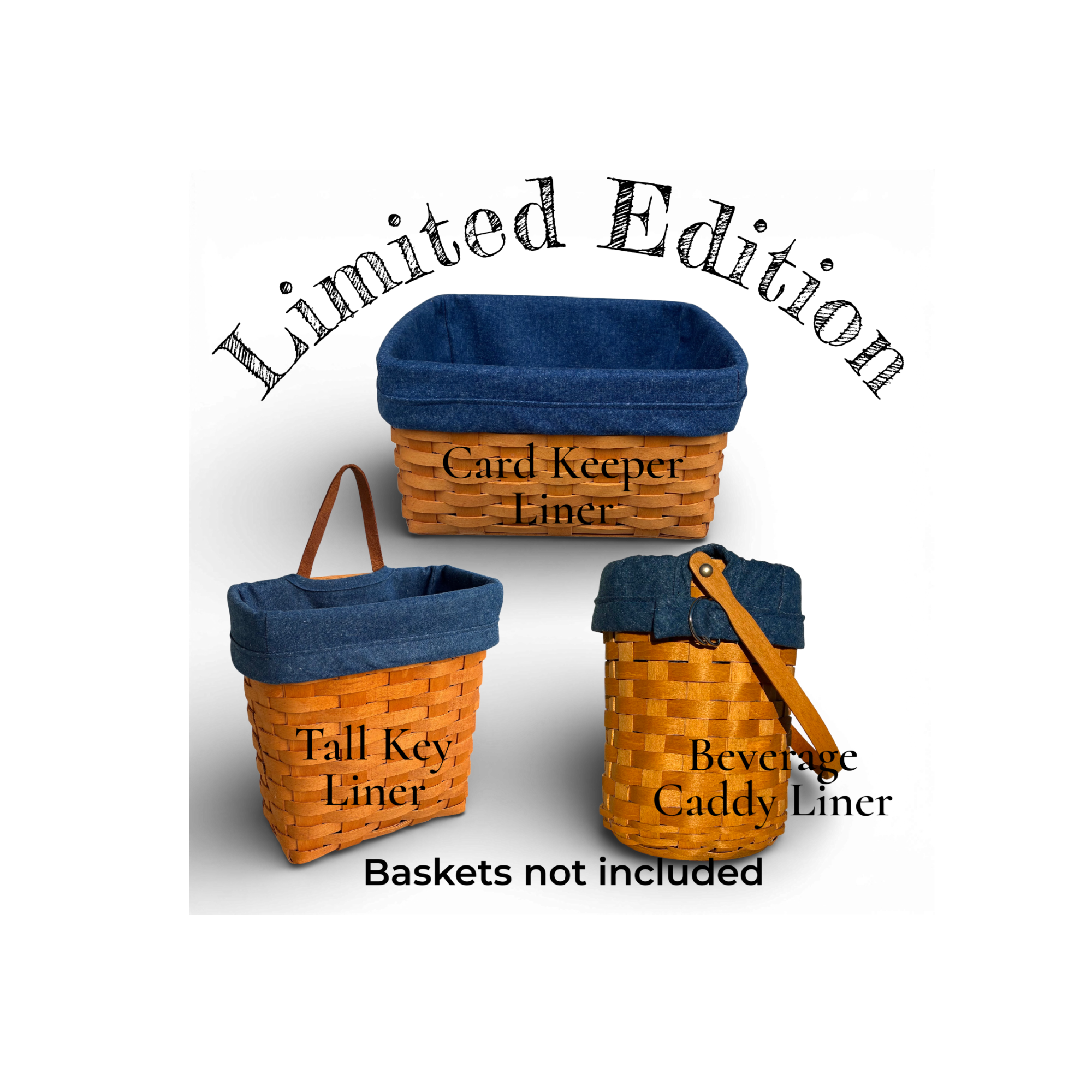 Denim Blue Liners for Longaberger Baskets