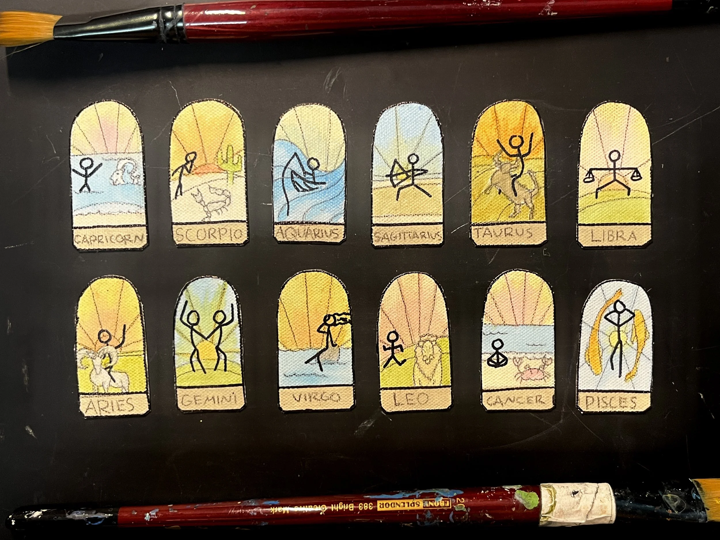 Zodiac Sign Stick Figure Magnets