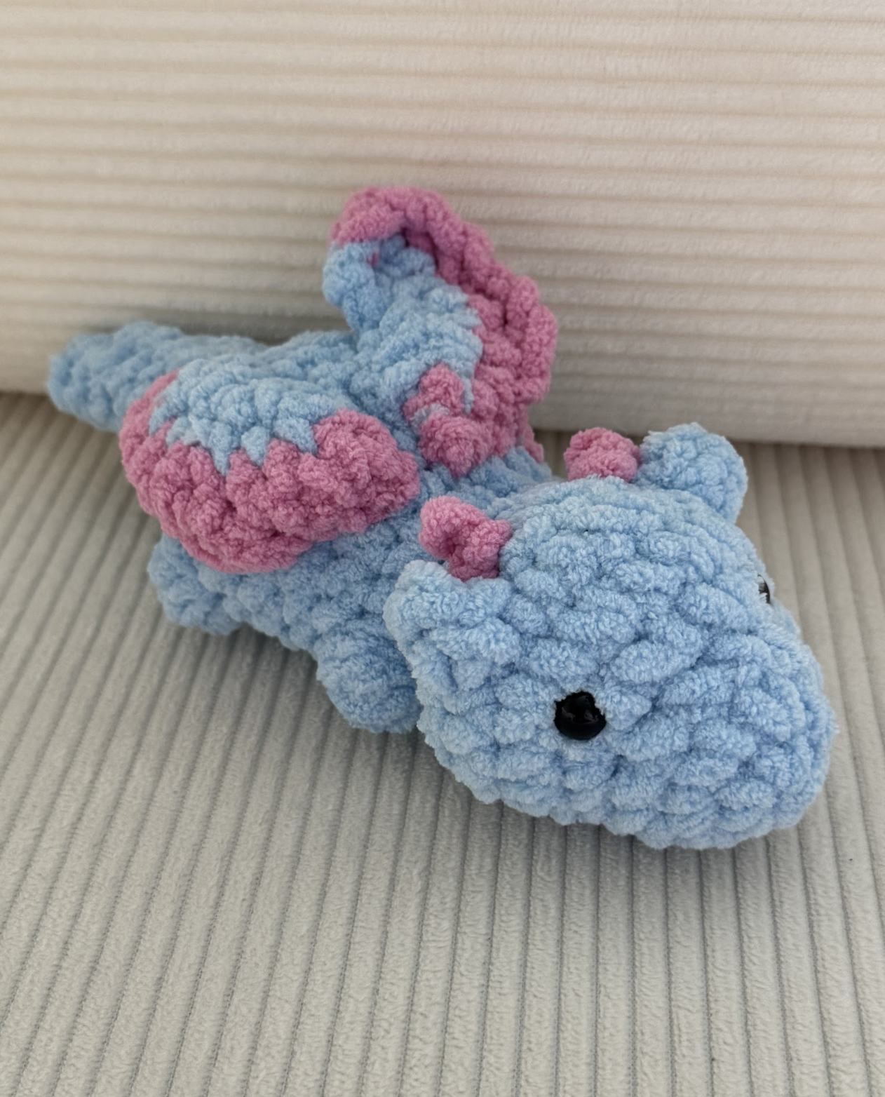 Crochet Blue/pink Dragon